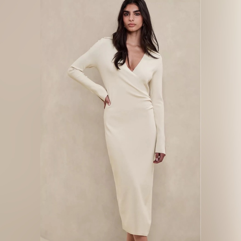 NWOT Banana Republic Ghita Polo Wrap Sweater Dress